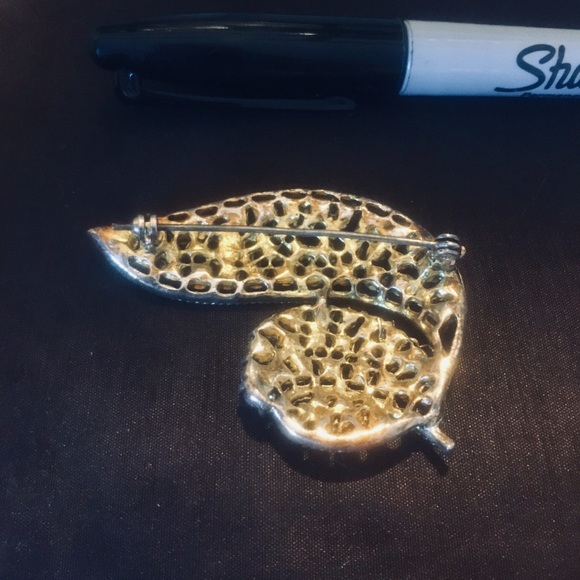 Light Blue Aqua Rhinestone Brooch Pin - Costume - Picture 5 of 5